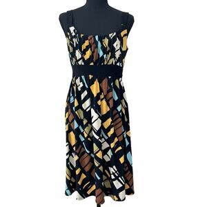 Vintage Trina B empire babydoll dress short stretch tie back fall 90s Y2K boho M